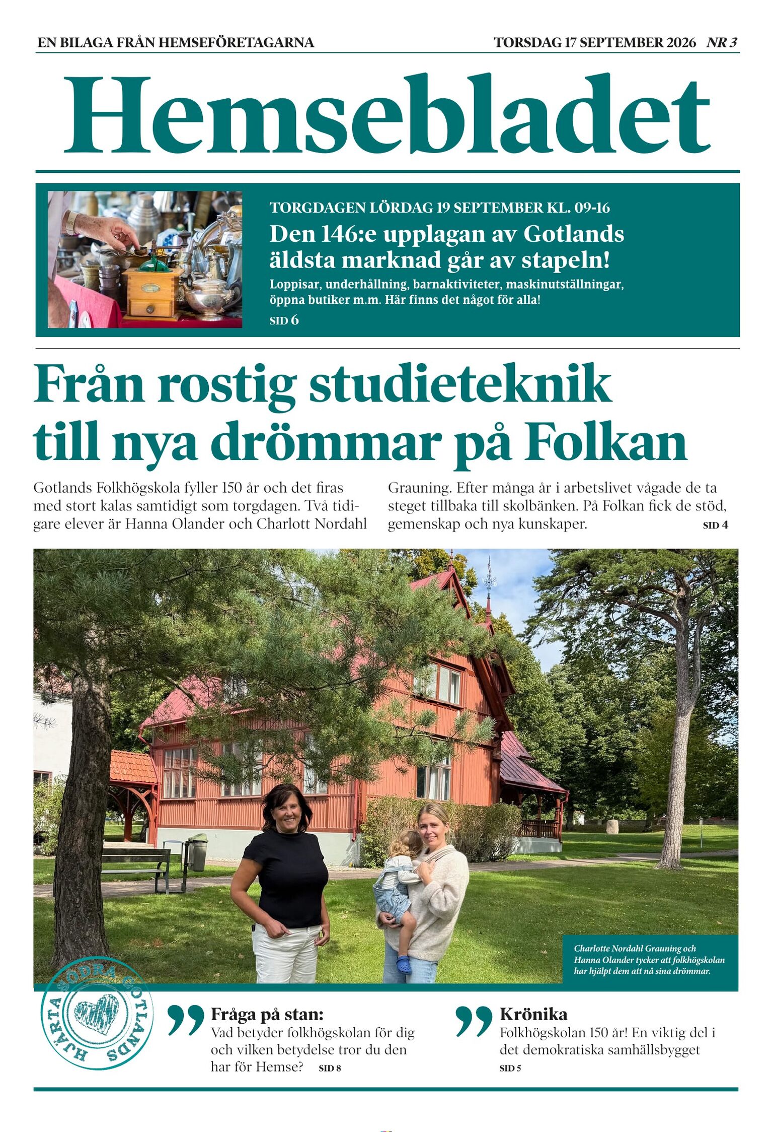 Omslag, Hemsebladet 17 september 2026